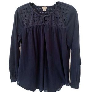 M J Crew Boho Blue Top